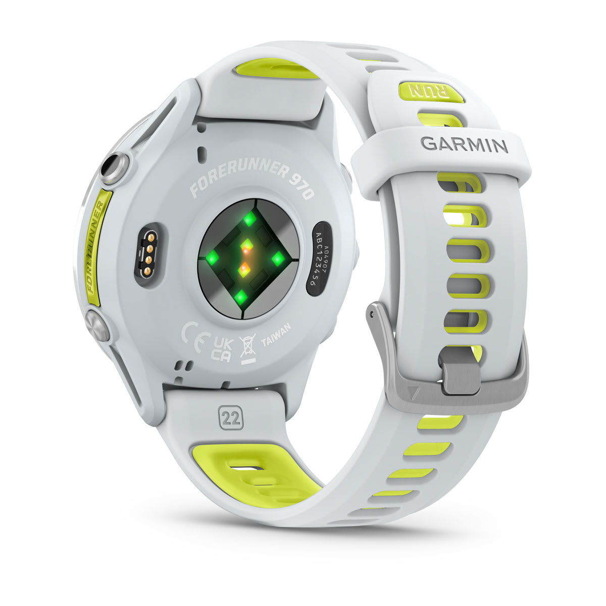 Forerunner® 970 Titanium with Whitestone Case and Whitestone/Translucent Amp Yellow Band - Image 7