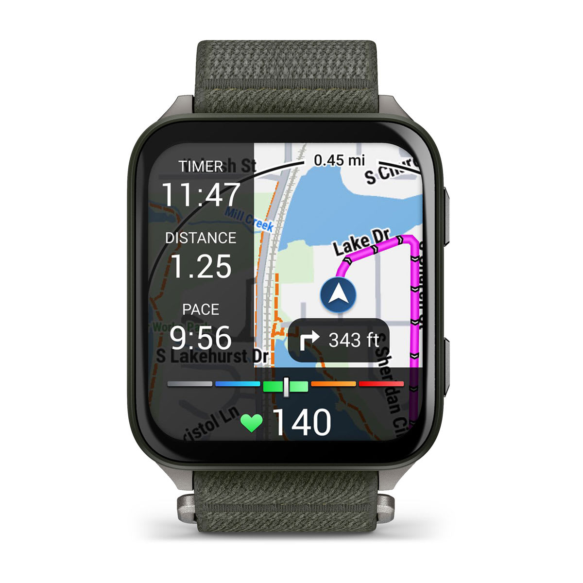 Venu® X1 Moss with Titanium Caseback and Moss ComfortFit Nylon Band - Image 2