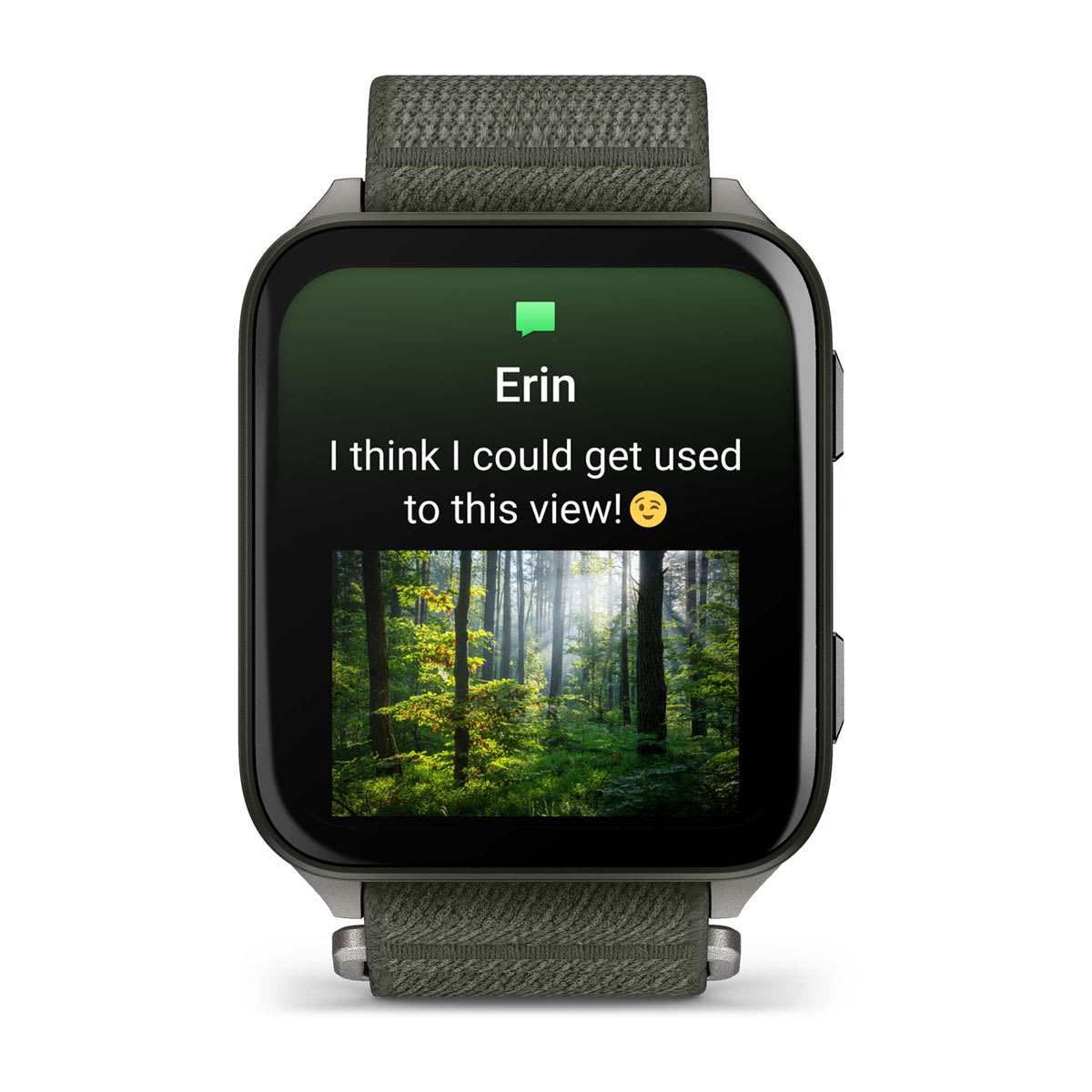 Venu® X1 Moss with Titanium Caseback and Moss ComfortFit Nylon Band - Image 4
