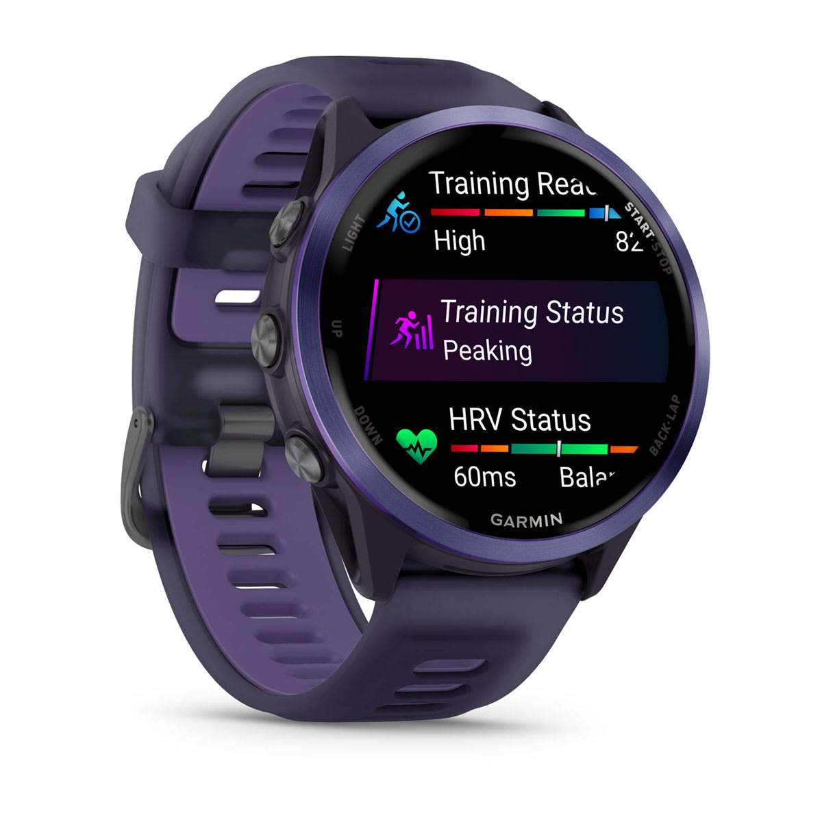 Forerunner® 570 - 47mm Indigo Aluminum with Translucent Imperial Purple/Indigo Band - Image 3
