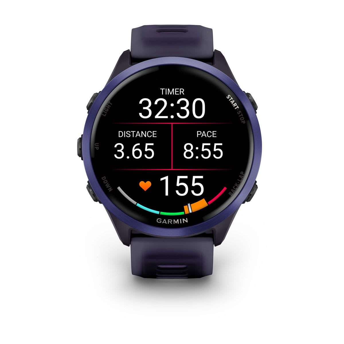 Forerunner® 570 - 47mm Indigo Aluminum with Translucent Imperial Purple/Indigo Band - Image 6