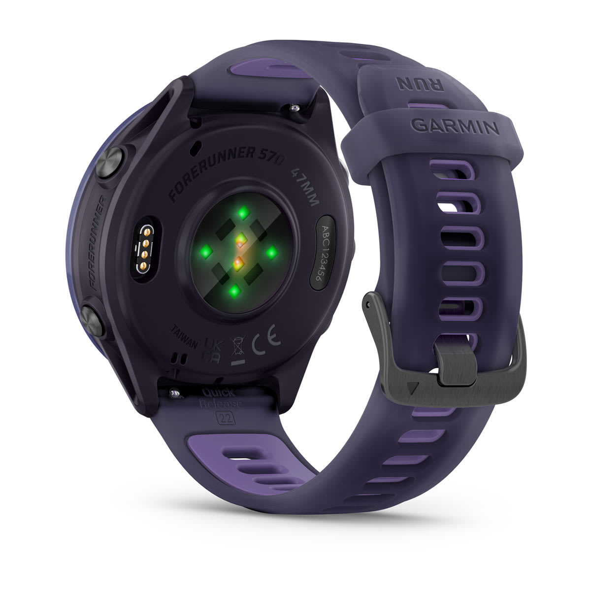 Forerunner® 570 - 47mm Indigo Aluminum with Translucent Imperial Purple/Indigo Band - Image 7