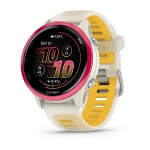 Forerunner® 570 - 42mm Raspberry Aluminum with Translucent Bone/Mango Band