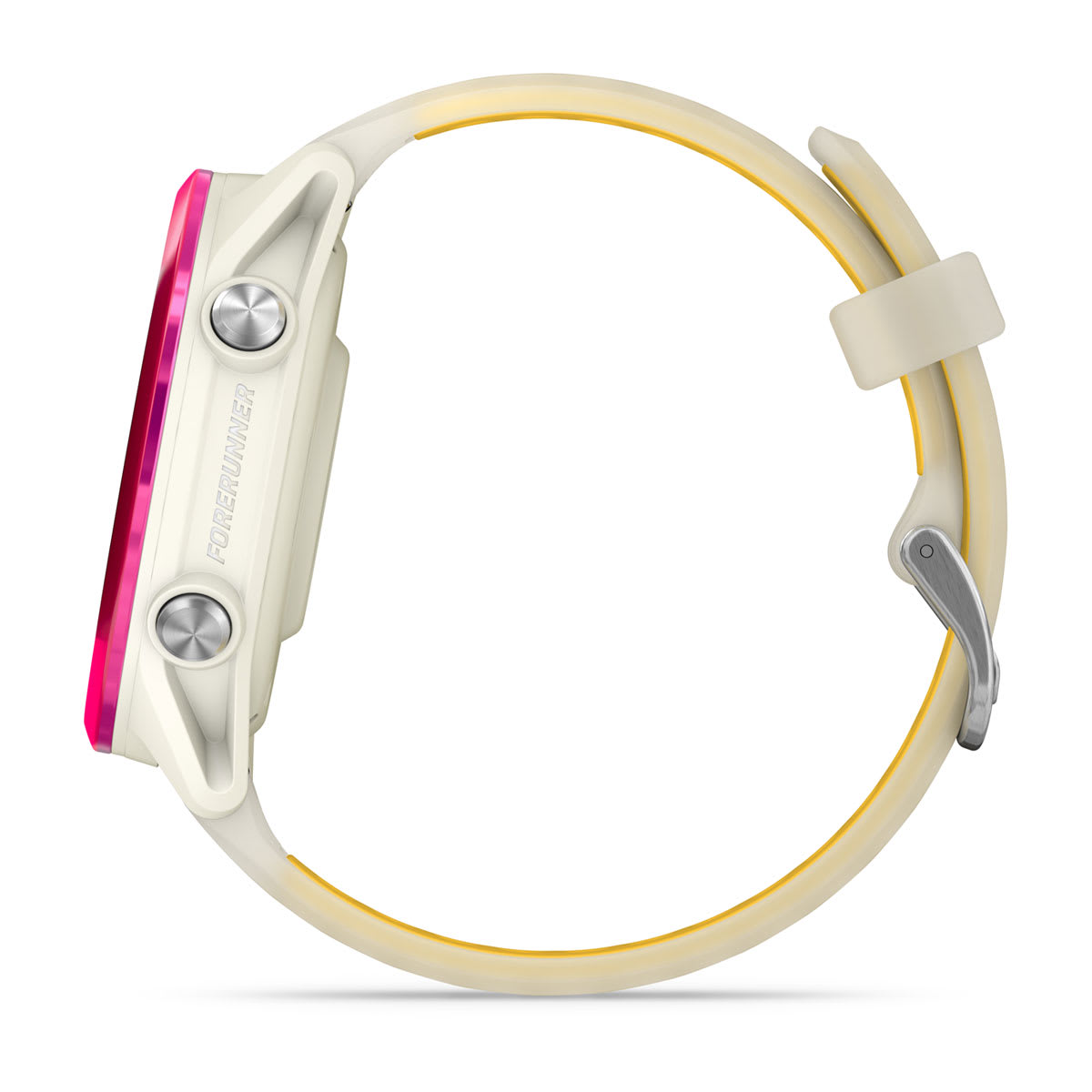 Forerunner® 570 - 42mm Raspberry Aluminum with Translucent Bone/Mango Band - Image 8