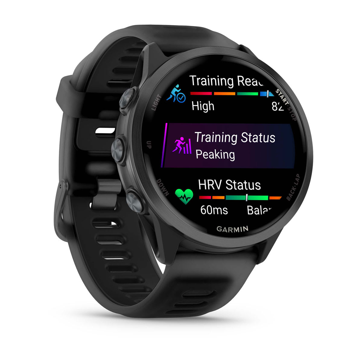 Forerunner® 570 - 47mm Slate Gray Aluminum with Translucent Black/Black Band - Image 3