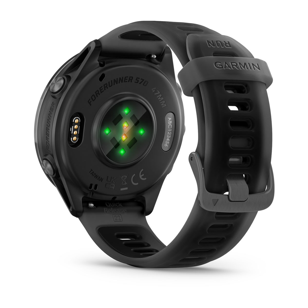 Forerunner® 570 - 47mm Slate Gray Aluminum with Translucent Black/Black Band - Image 7