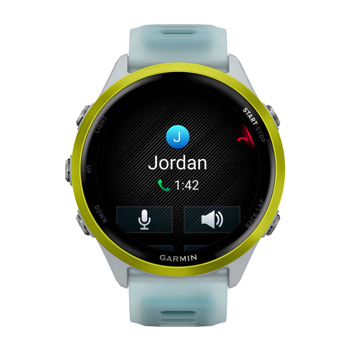 Forerunner® 570 - 47mm Amp Yellow Aluminum with Translucent Whitestone/Turquoise Band - Image 4