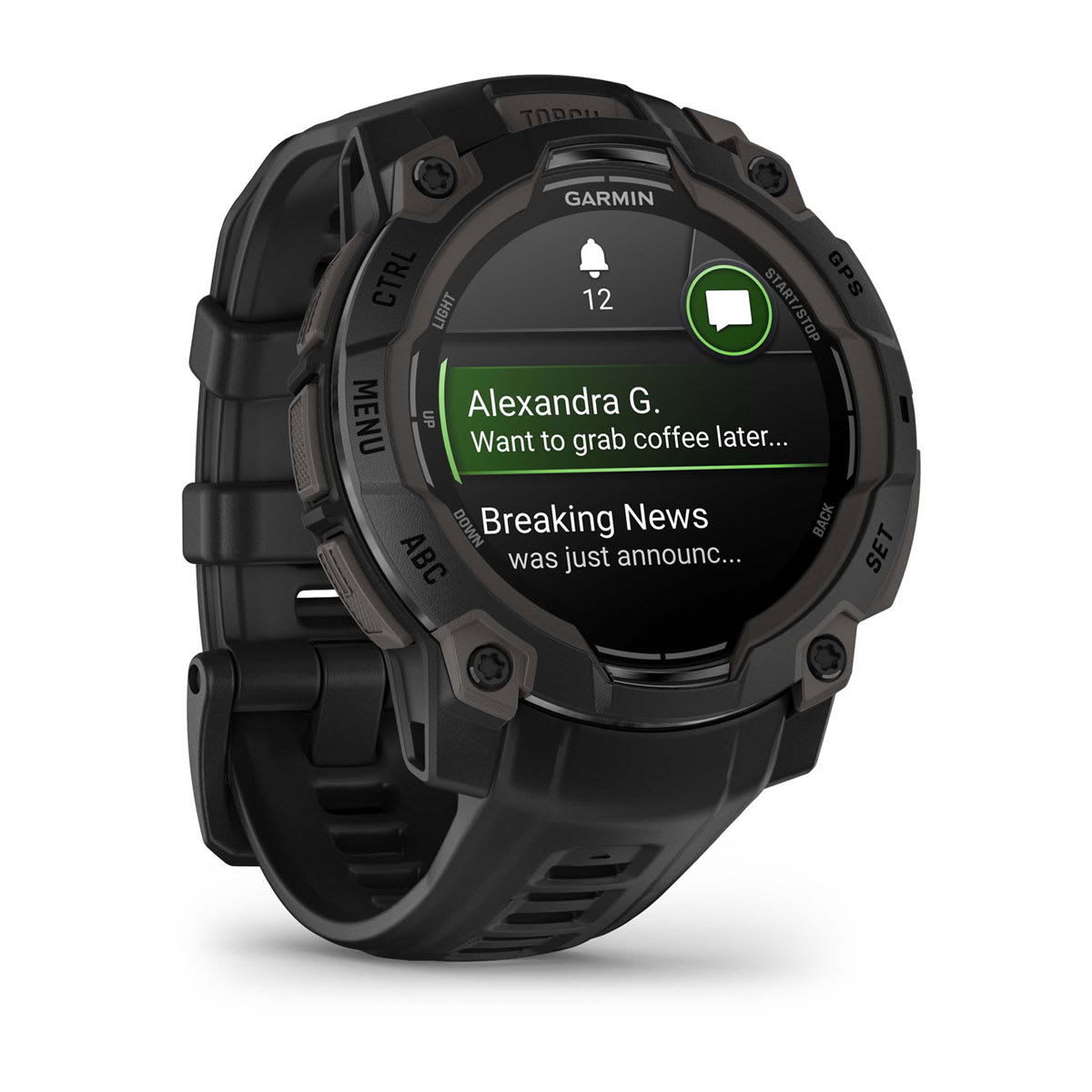 Instinct® 3 – 45 mm, AMOLED Black with Black Band - Image 3
