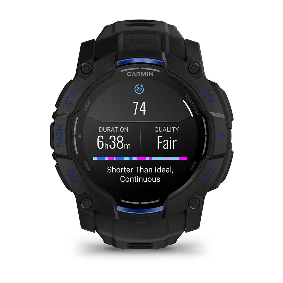 Instinct® 3 – 50 mm, AMOLED Black with Black/Bolt Blue Band - Image 10