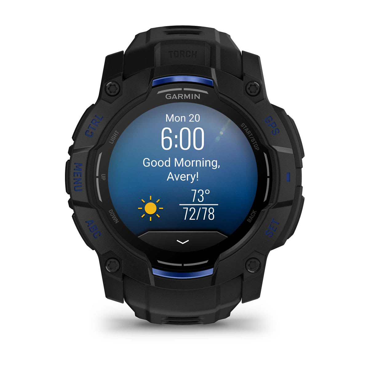 Instinct® 3 – 50 mm, AMOLED Black with Black/Bolt Blue Band - Image 11