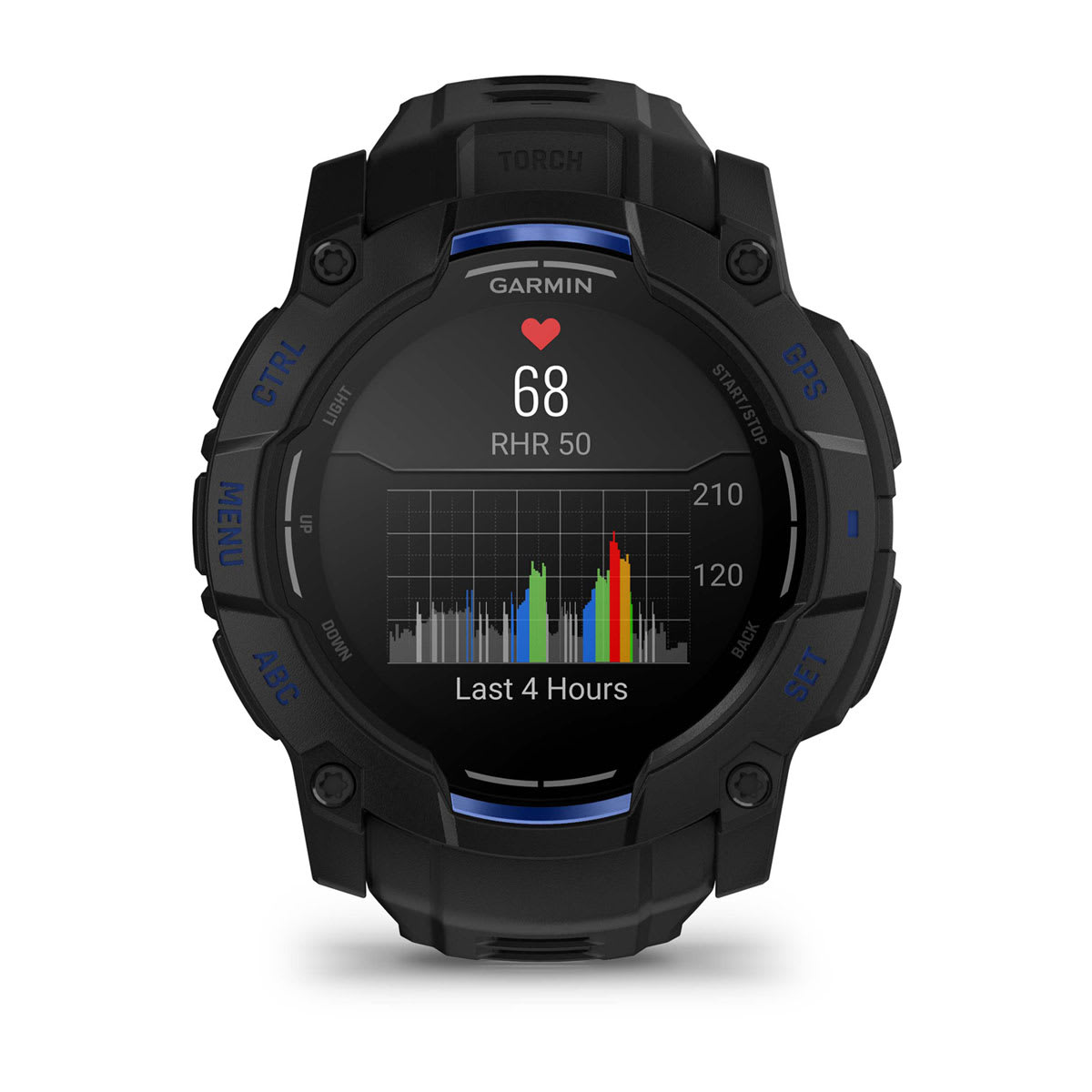 Instinct® 3 – 50 mm, AMOLED Black with Black/Bolt Blue Band - Image 7