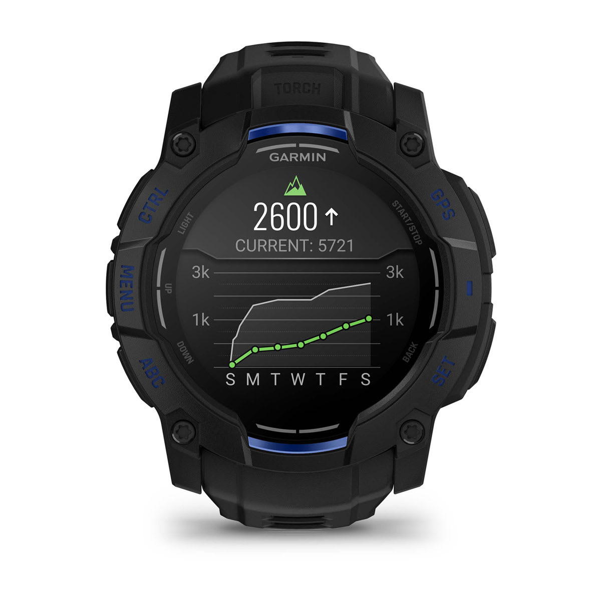 Instinct® 3 – 50 mm, AMOLED Black with Black/Bolt Blue Band - Image 9