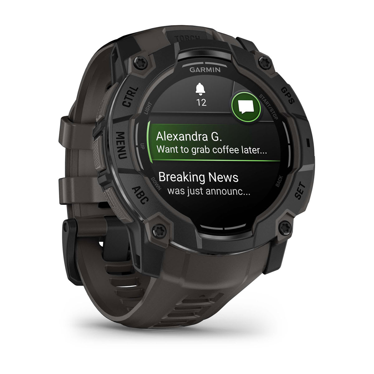Instinct® 3 – 50 mm, AMOLED Black with Charcoal Band - Image 3