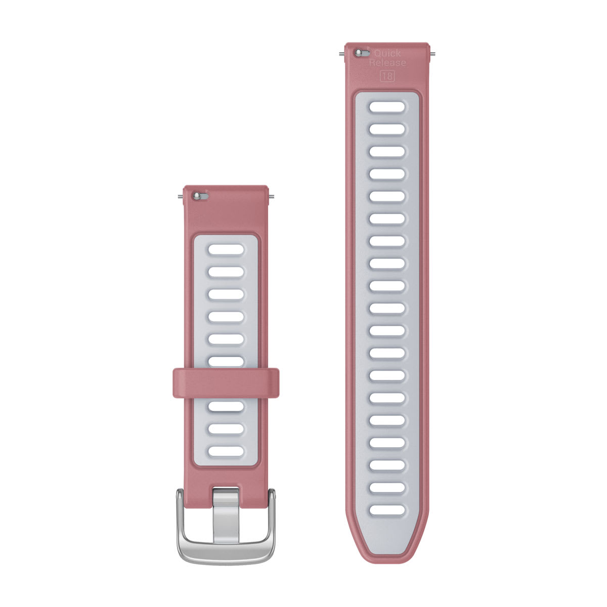 Quick Release Bands (18 mm) Pink/Whitestone with Silver Hardware - Image 2