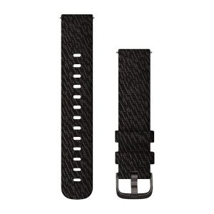 Quick Release Bands (20 mm) Black Pepper Woven Nylon with Slate Hardware