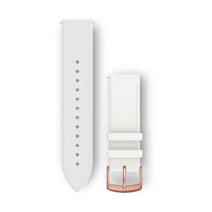 Quick Release Bands (20 mm) White Italian Leather with 18K Rose Gold PVD Hardware