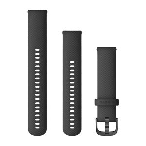 Quick Release Bands (20 mm) Black with Slate Hardware