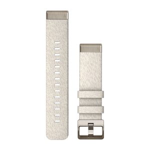 QuickFit® 20 Watch Bands Cream Heathered Nylon with Soft Gold Hardware