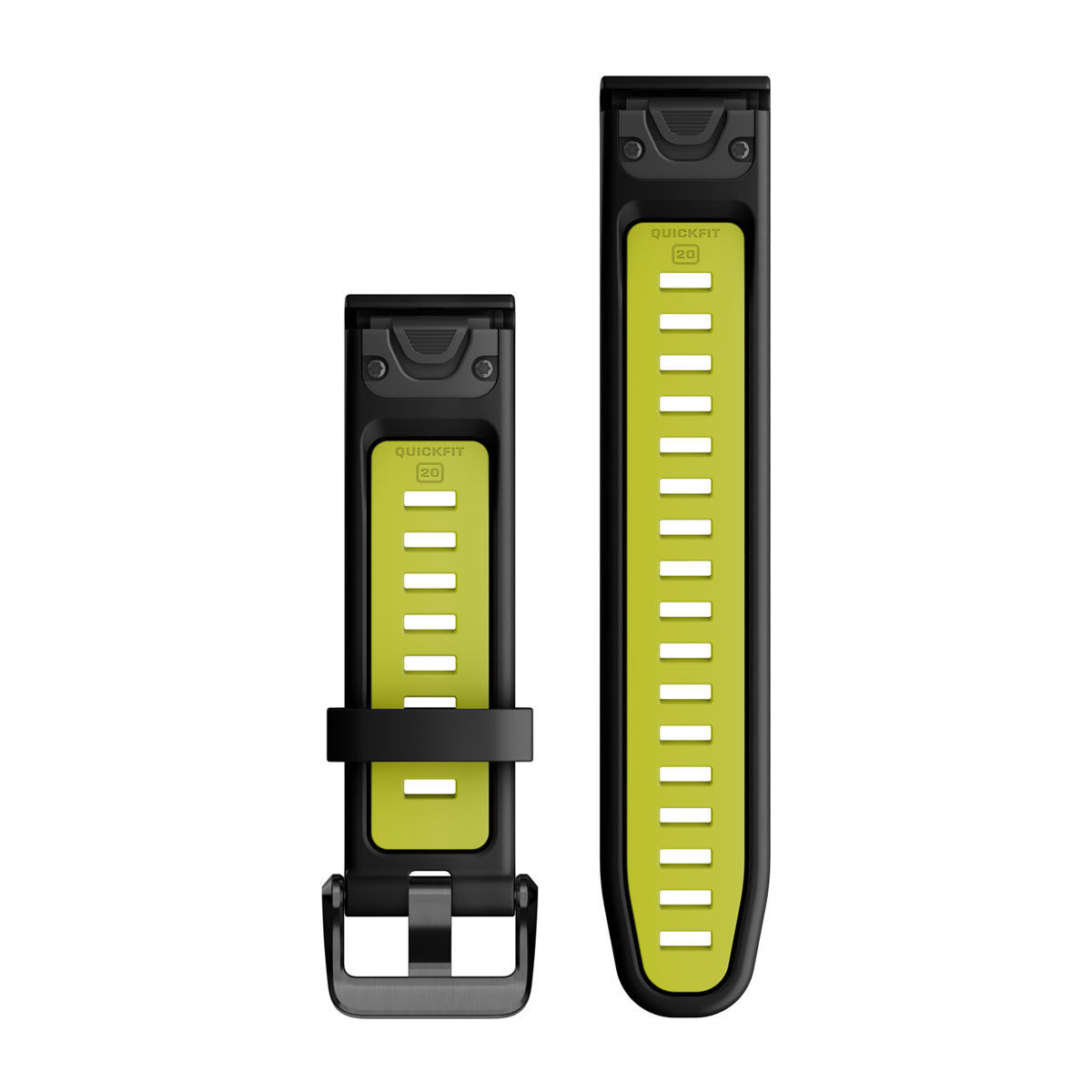 QuickFit® 20 Watch Bands Black/Electric Lime Silicone - Image 2
