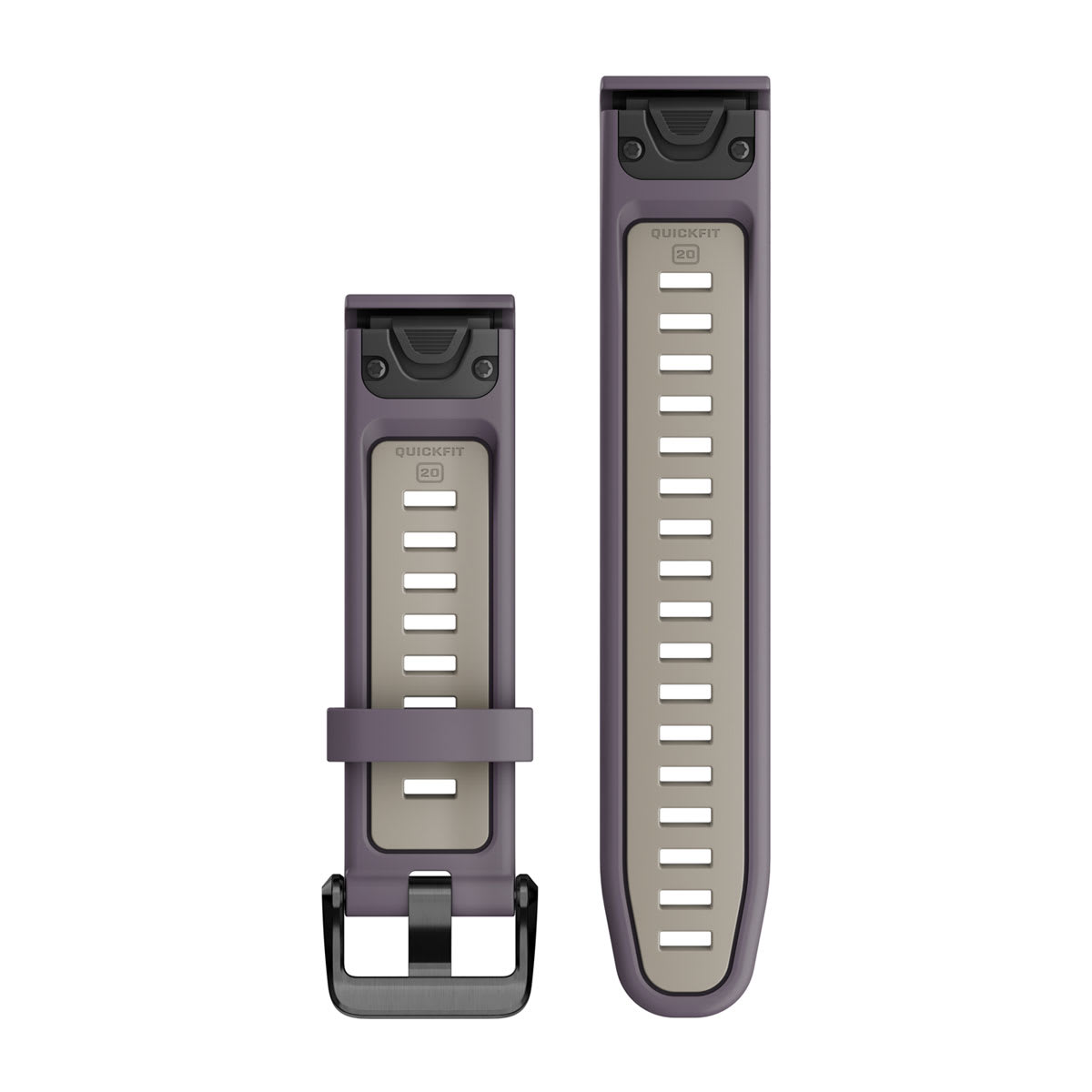 QuickFit® 20 Watch Bands Deep Orchid/Light Sand Silicone - Image 2