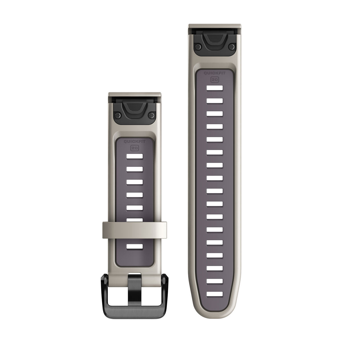 QuickFit® 20 Watch Bands Light Sand/Deep Orchid Silicone - Image 2
