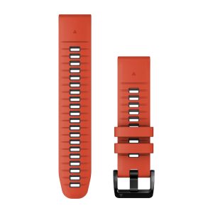 QuickFit® 22 Watch Bands Flame Red/Graphite Silicone