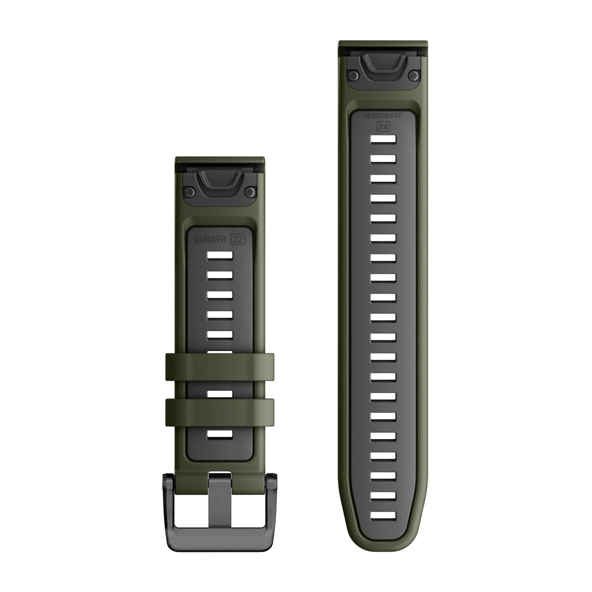 QuickFit® 22 Watch Bands Moss/Graphite Silicone - Image 2