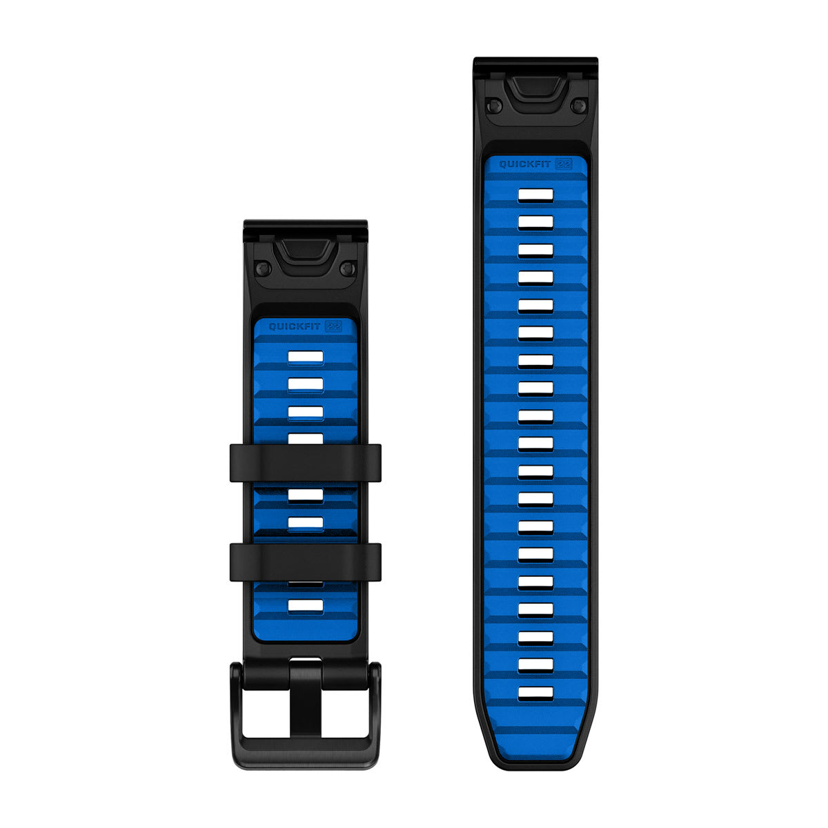 QuickFit® 22 Watch Bands Black/Pilot Blue Silicone - Image 2
