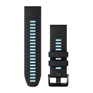 QuickFit® 26 Watch Bands Black/Cirrus Blue Silicone