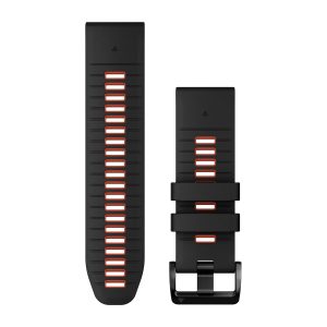 QuickFit® 26 Watch Bands Black/Flame Red Silicone