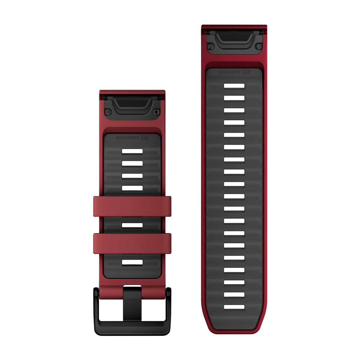QuickFit® 26 Watch Bands Marsala/Graphite Silicone - Image 2