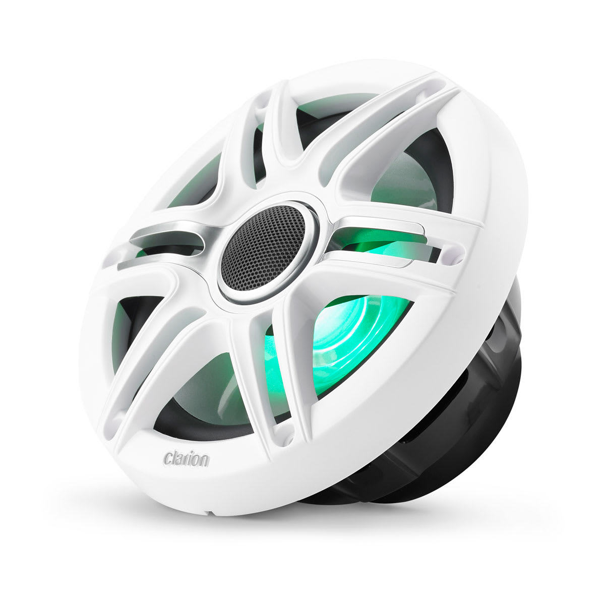 Clarion® CMSP Marine Speakers 7.7" with LED and White and Gray Sport Grille (CMSP-771RGB-SWG) - Image 2