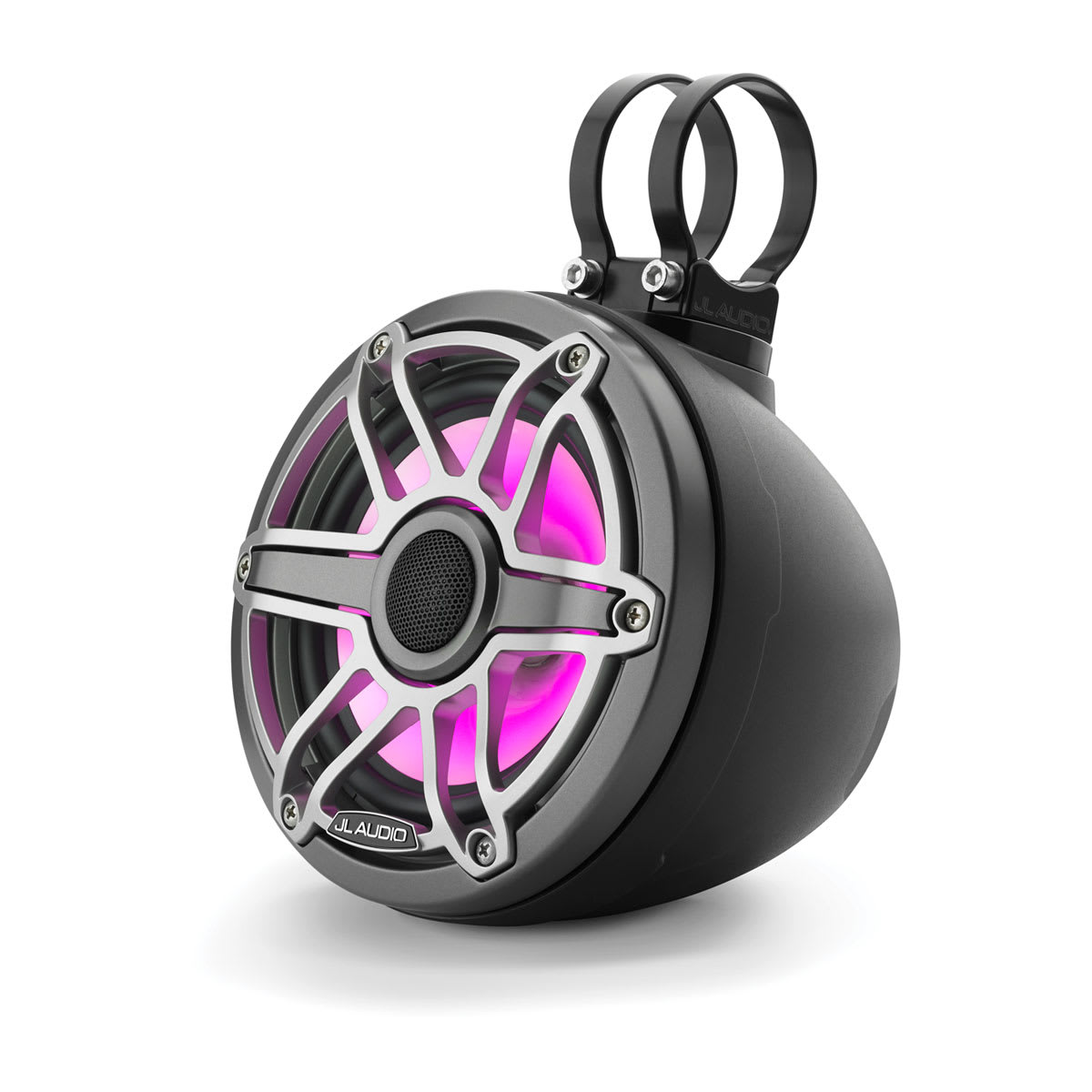 JL Audio® VeX™ Enclosed System M6 6.5" with LED and Titanium Sport Grille (M6-650VEX-Mb-S-GmTi-i) - Image 2
