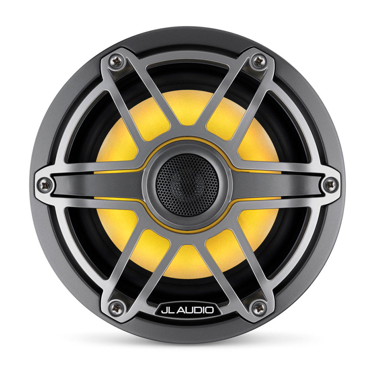 JL Audio® M6 Marine Speakers 6.5" with LED and Titanium Sport Grille (M6-650X-S-GmTi-i) - Image 2