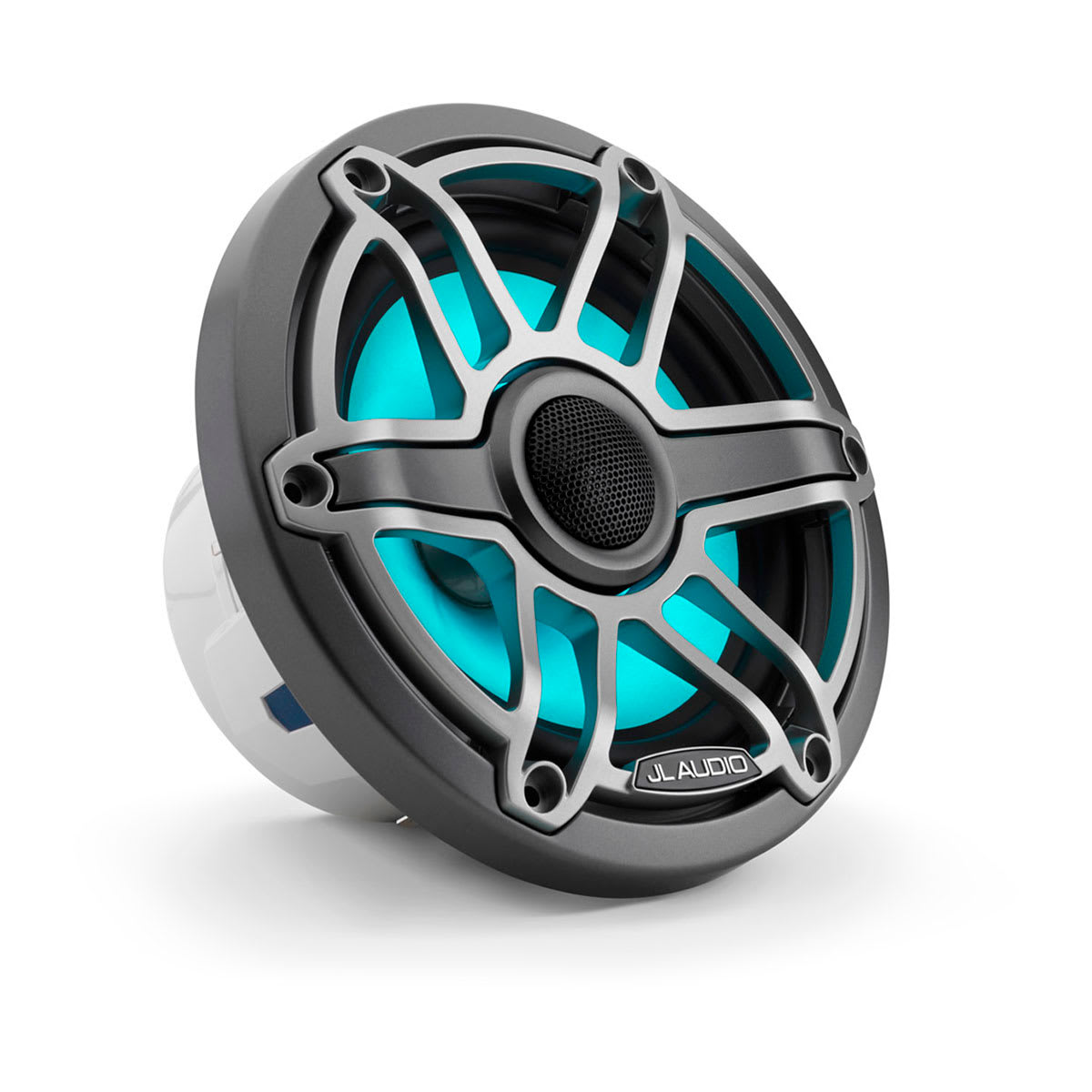 JL Audio® M6 Marine Speakers 6.5" with LED and Titanium Sport Grille (M6-650X-S-GmTi-i) - Image 3