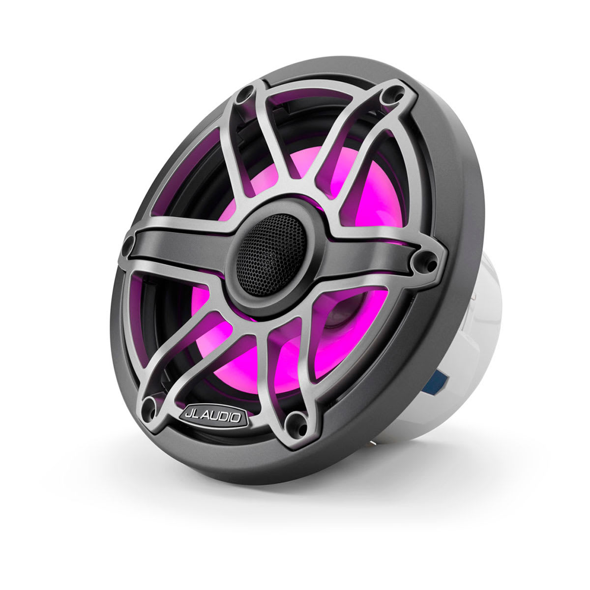 JL Audio® M6 Marine Speakers 6.5" with LED and Titanium Sport Grille (M6-650X-S-GmTi-i) - Image 4