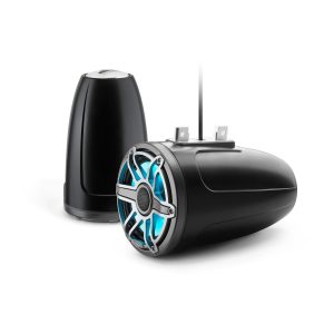 JL Audio® M6 Enclosed Tower Speakers 7.7" with LED and Titanium Sport Grille (M6-770ETXv3-Sb-S-GmTi-i)