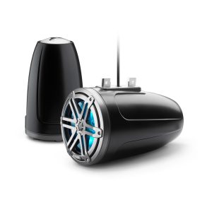JL Audio® M3 Enclosed Tower Speakers 7.7" with LED and Gray Sport Grille (M3-770ETXv3-Sb-S-Gm-i)