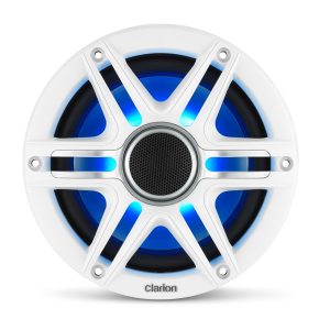 Clarion® CMSP Marine Speakers 6.5" with LED and White and Gray Sport Grille (CMSP-651RGB-SWG)