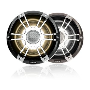 Fusion® Signature Series 3 Marine Speakers 7.7" 280 Watt Coaxial Sports Chrome Marine Speakers (Pair) with CRGBW LED Lighting