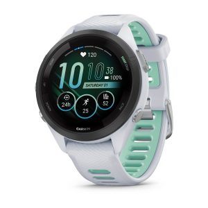 Forerunner® 265S Black Bezel with Whitestone Case and Whitestone/Neo Tropic Silicone Band