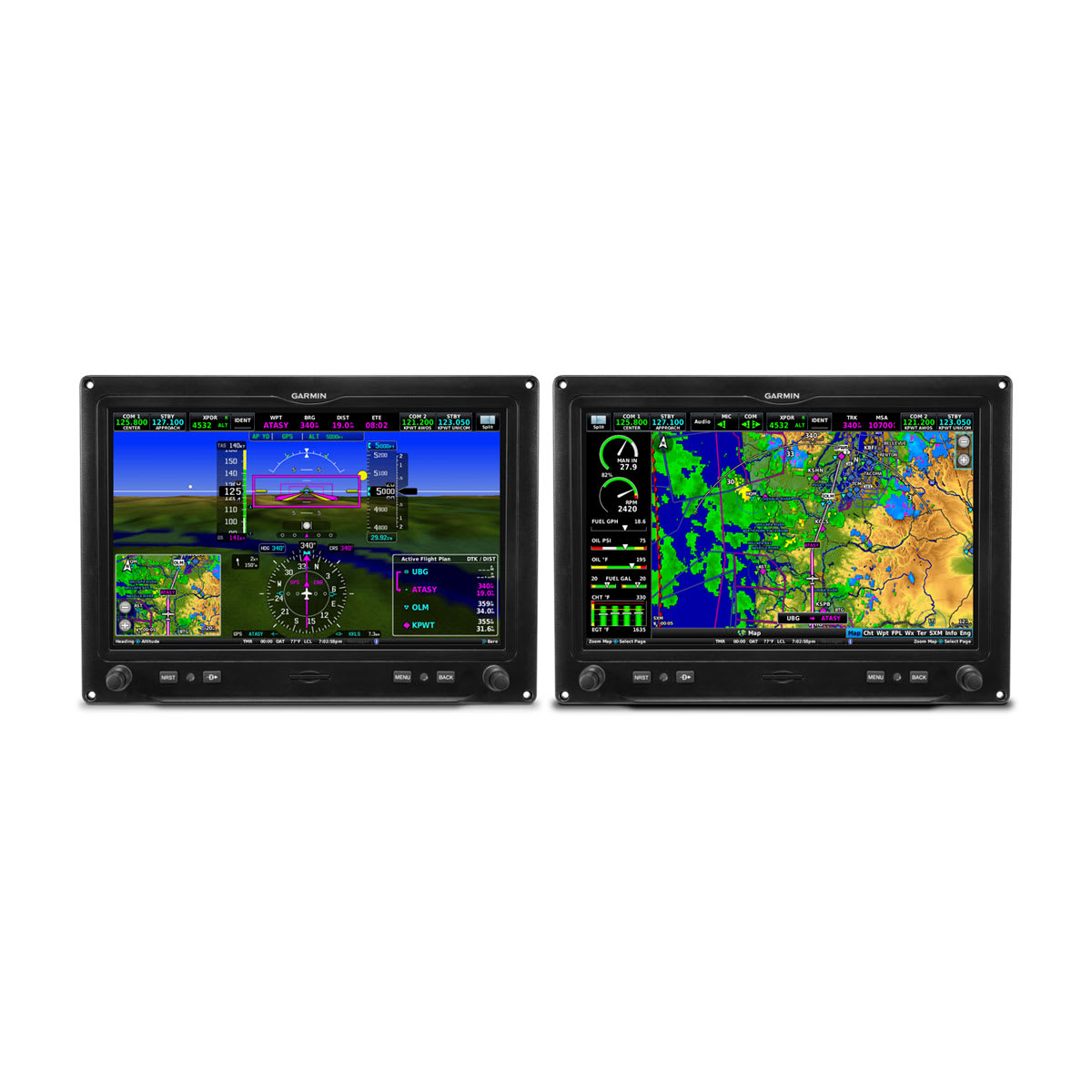 G3X Touch™ for Certificated Aircraft Dual 10.6" Landscape Displays with 4 Cylinder EIS